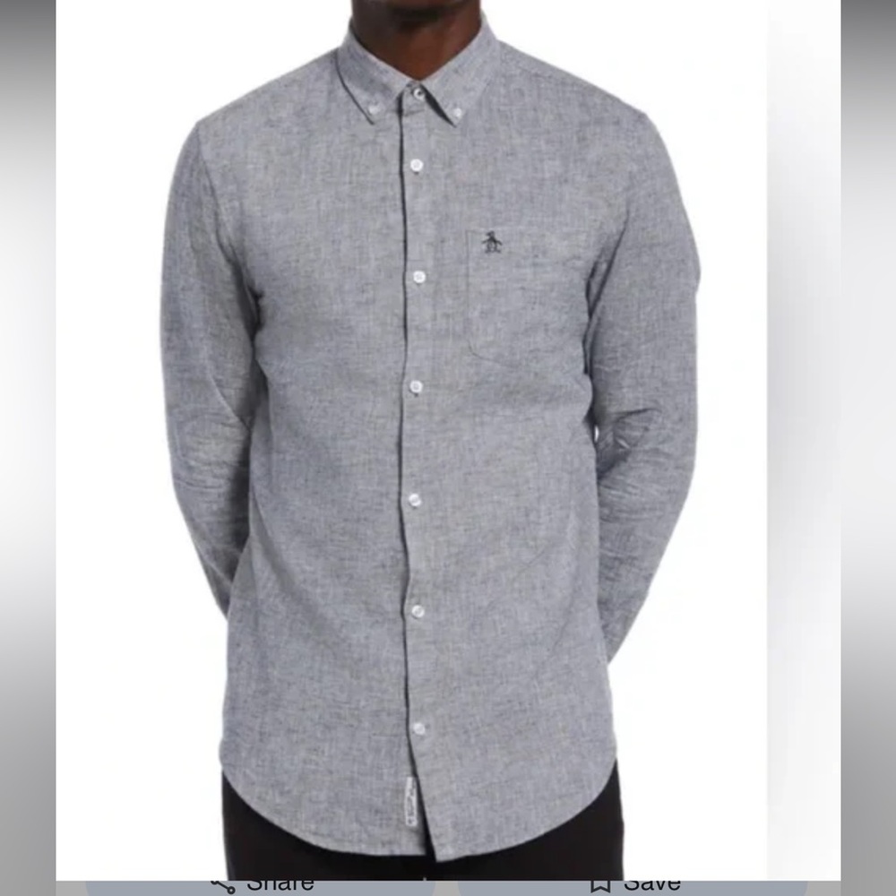 Original Penguin Gray Textured Casual Shirt.Never worn